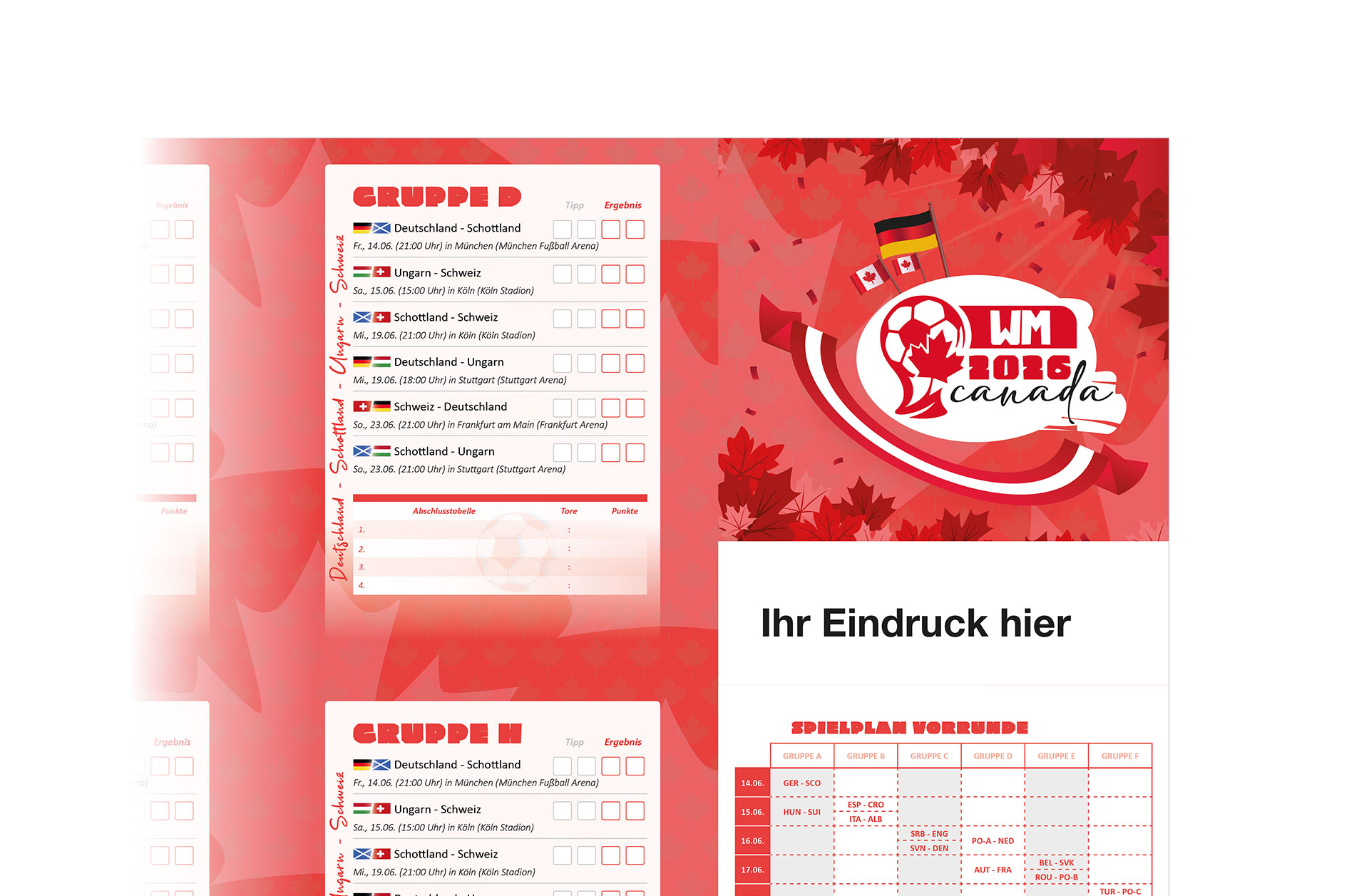 Fußball WM 2026 Spielplan Wandplaner