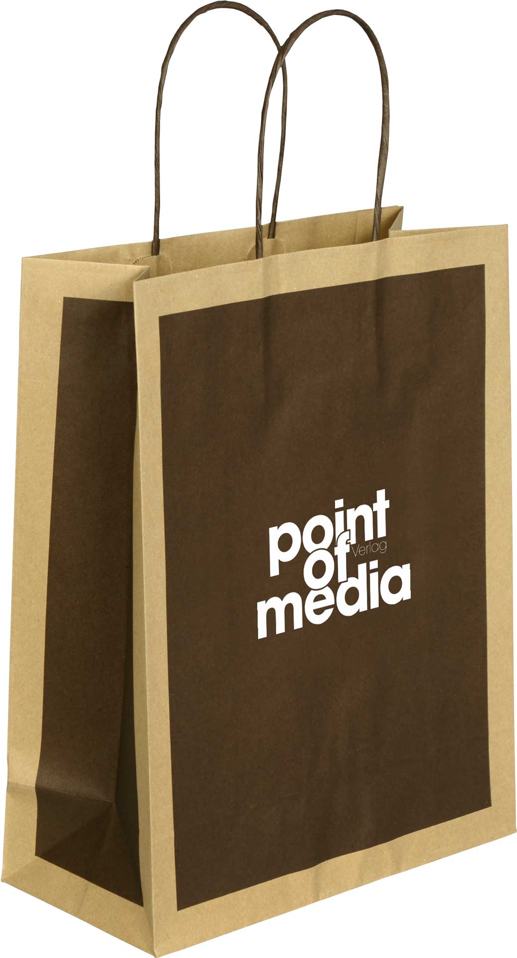 Tragetasche Papier Eco braun mit Logo