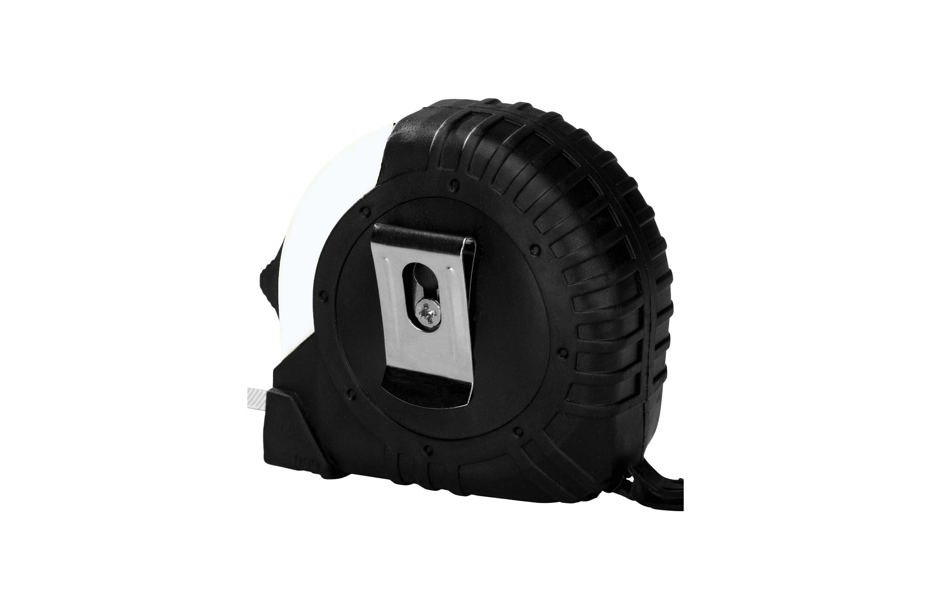 Rollbandmaß weiß rückseite mit Logo