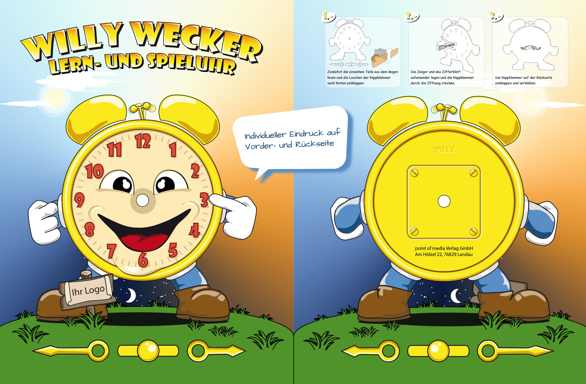 Lernuhr Willy Wecker mit Eindruck Lernuhr Willy Wecker mit Eindruck