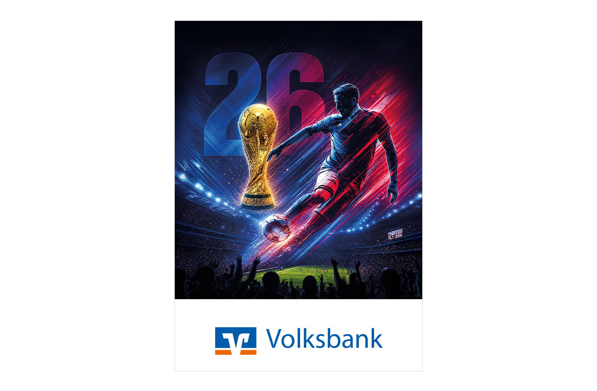 Fußball WM 2026 - Spielplan Faltblatt Volksbank