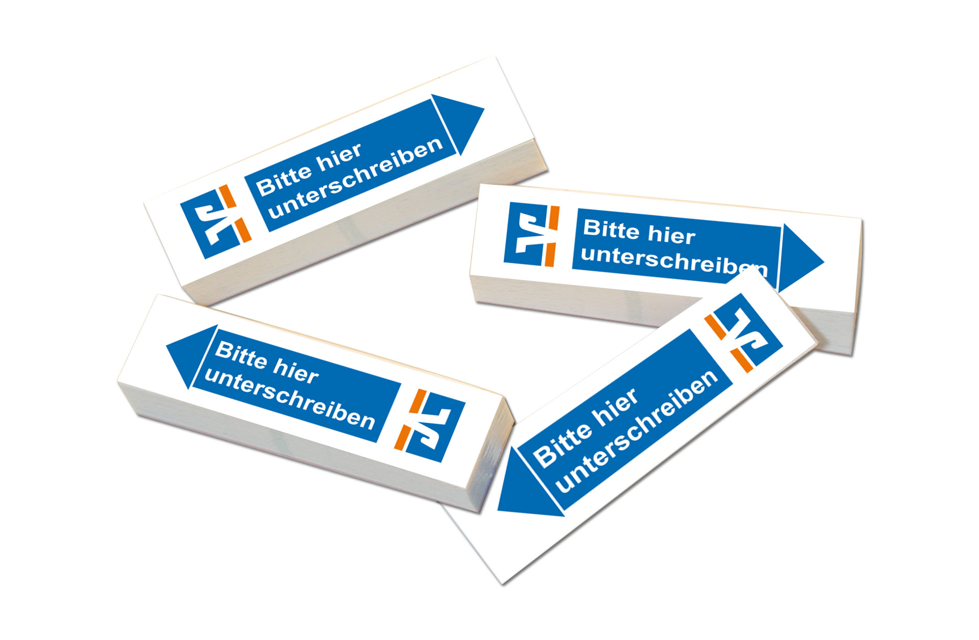 Haftnotizen bitte hier unterschreiben Volksbank