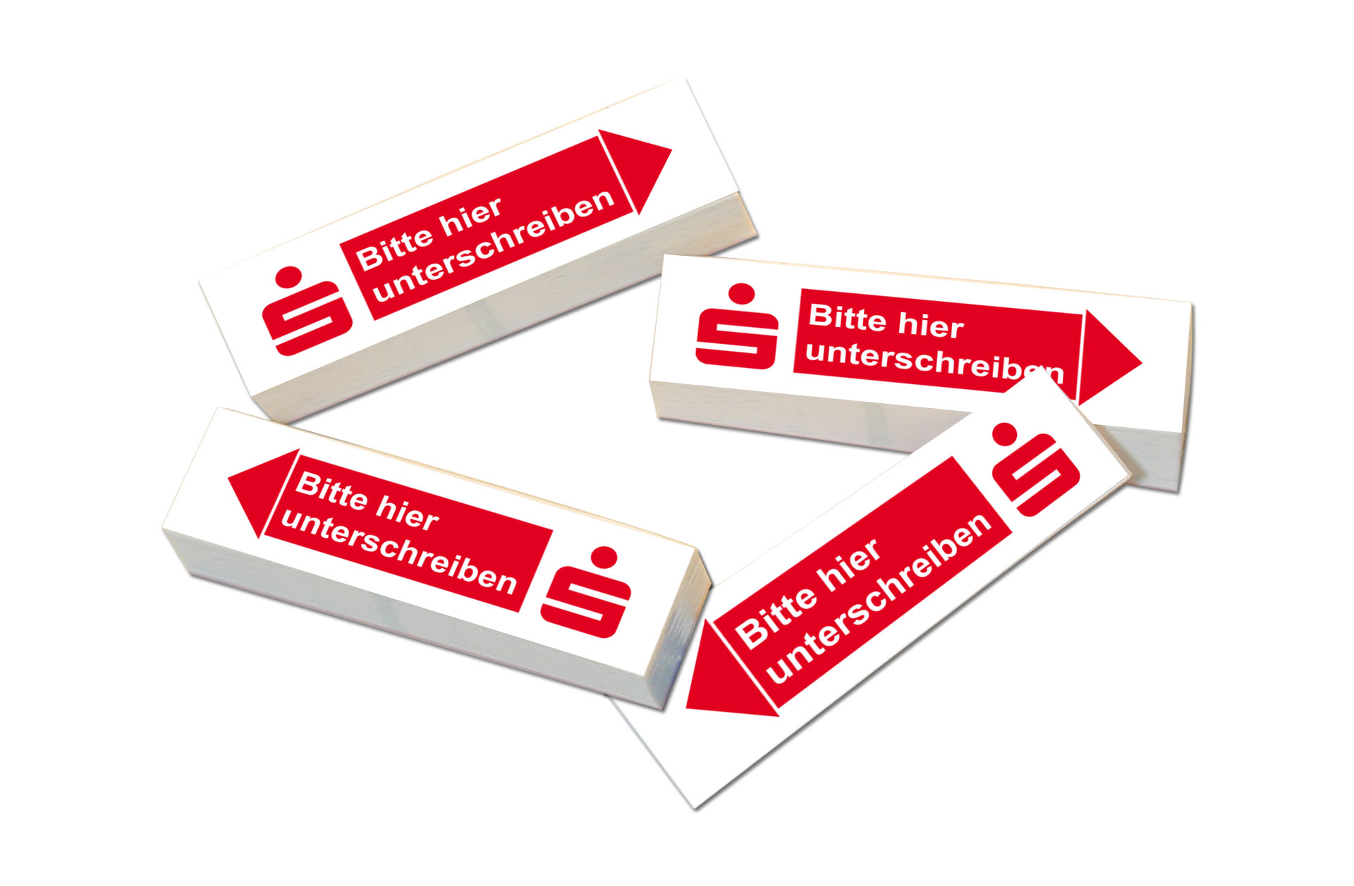 Haftnotizen bitte hier unterschreiben Sparkasse