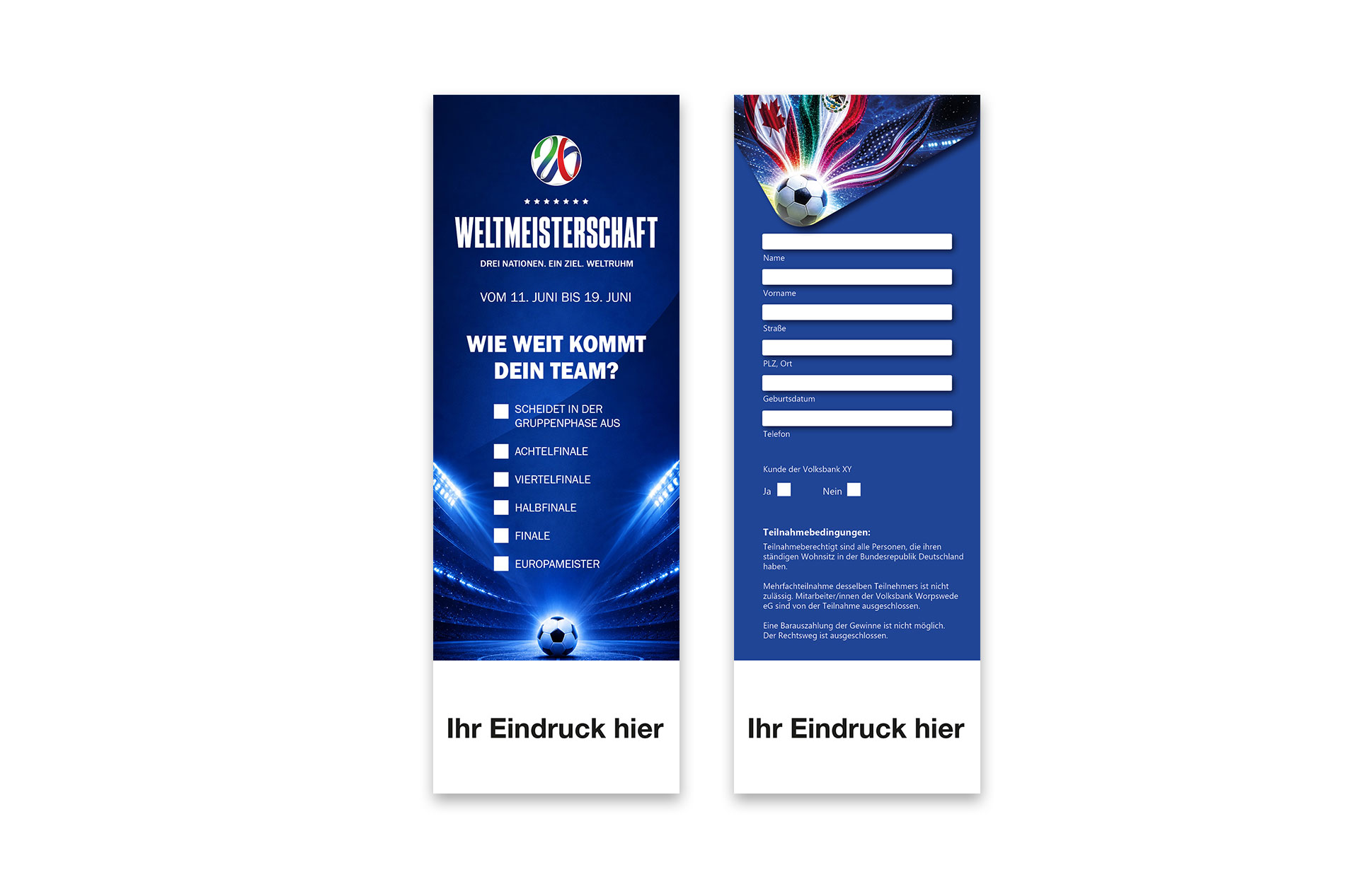 Fußball WM 2026 - Tippschein