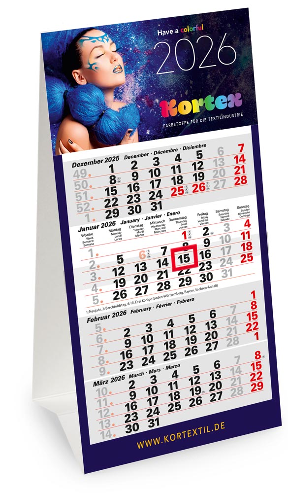 Tischkalender Table 4M Euro 4 Rückseite Tischkalender 'Table 4M Euro 4'