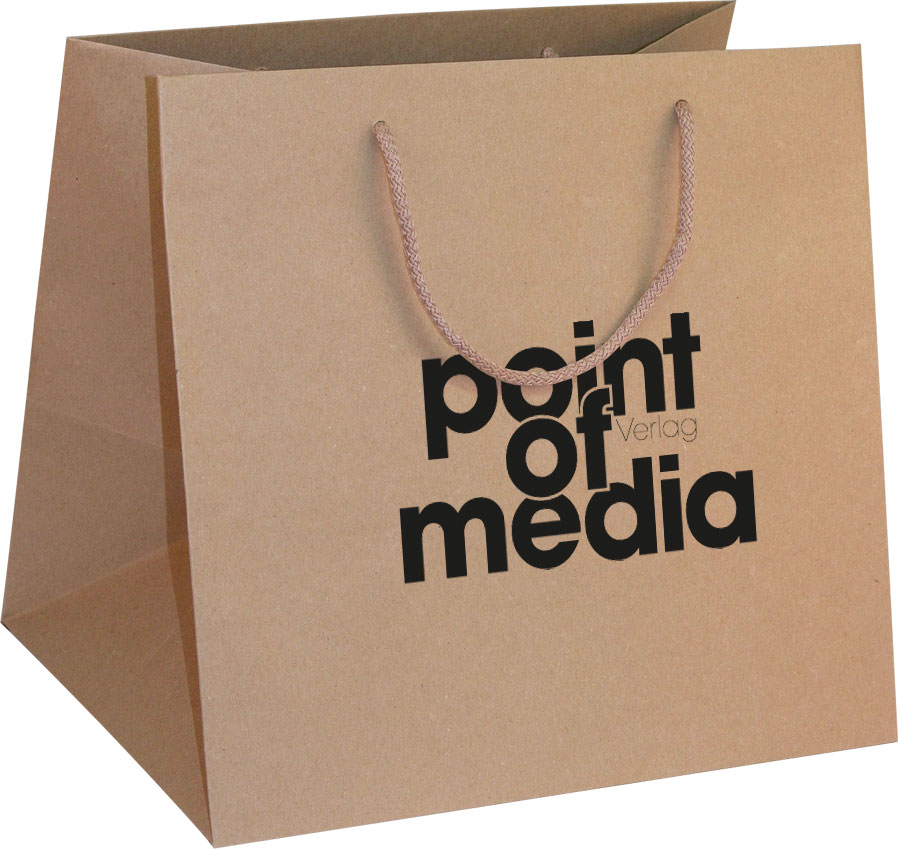 Tragetasche Take Away Premium braun mit Logo