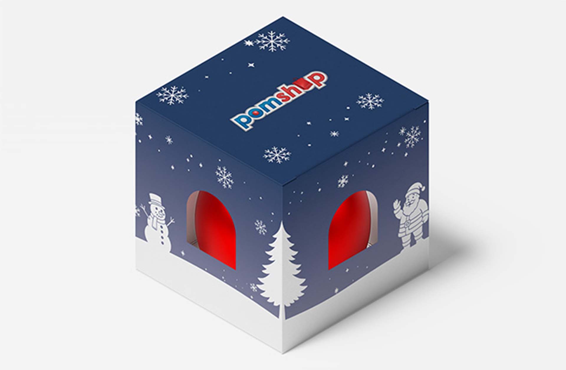 Weihnachtskugelverpackung mit Logo mit Fenster Bedruckte Weihnachtskugel Verpackung mit Fenster 63 mm