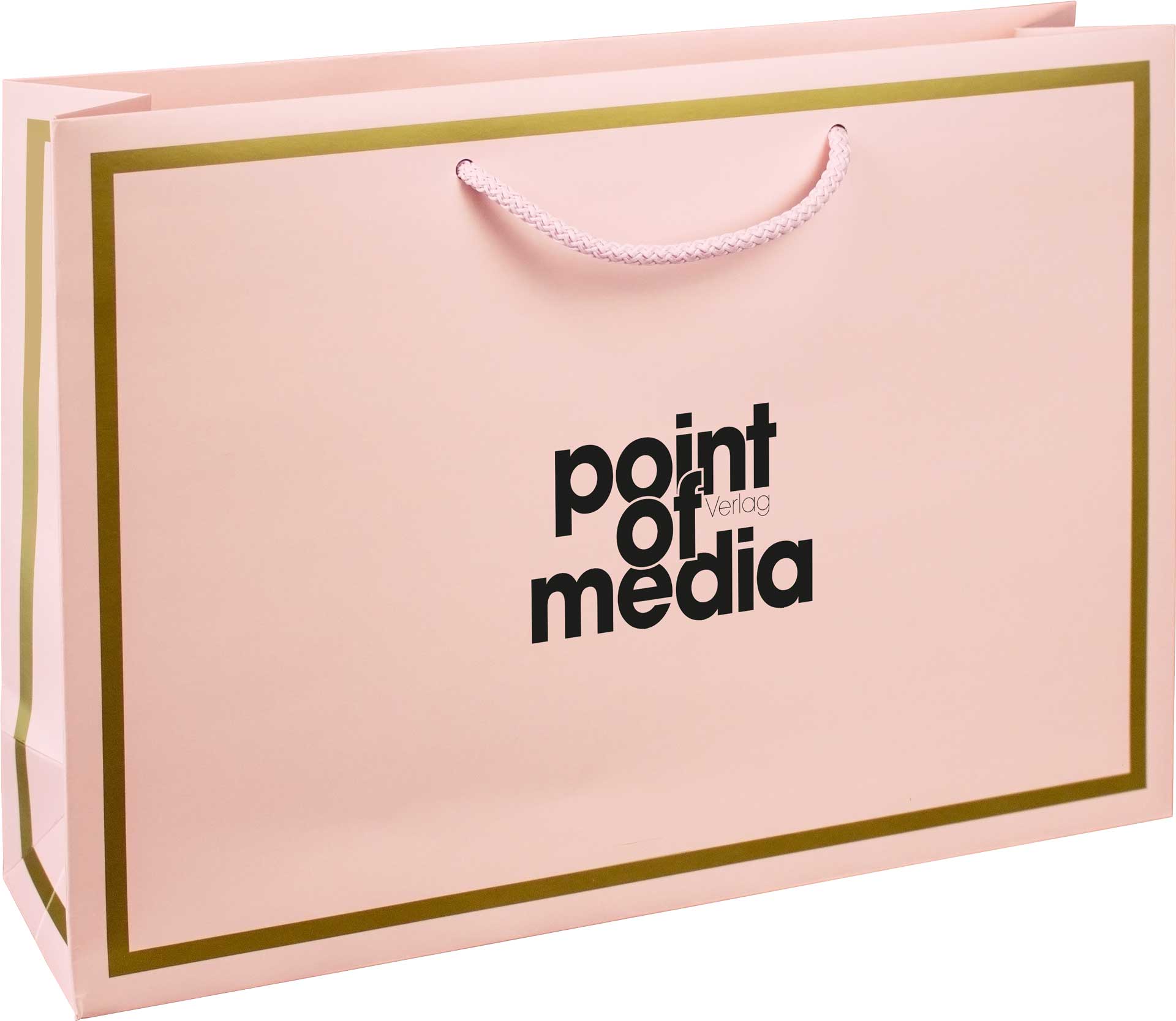 Tragetasche Papier Gala rosa mit Logo