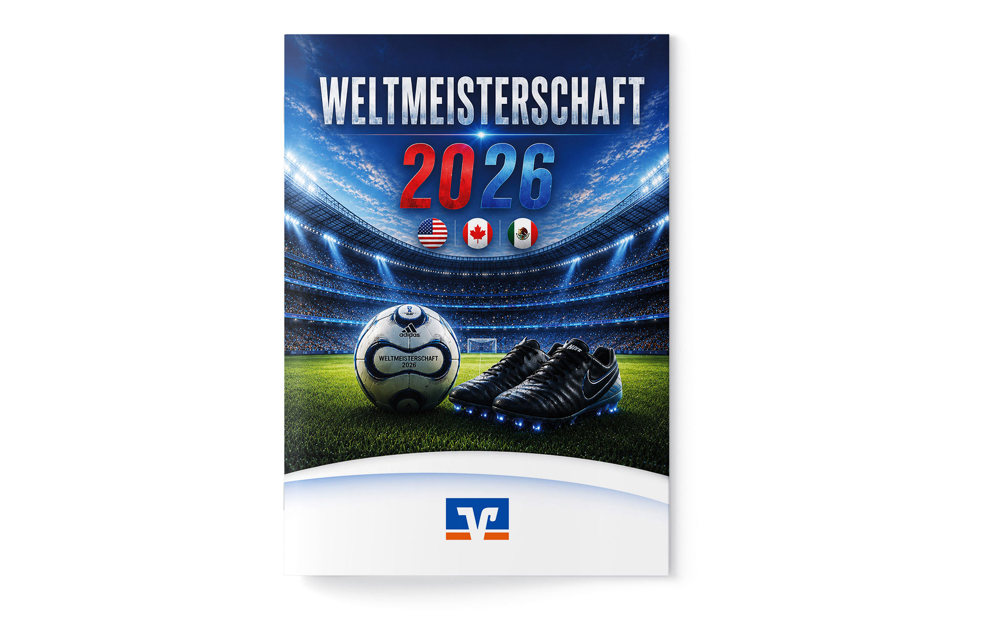 Fußball WM 2026 - Spielplan Broschüre Volksbank