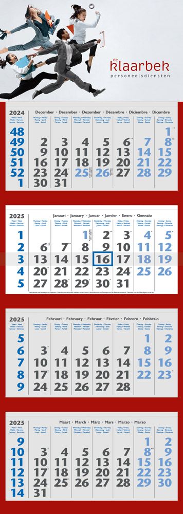 Wandkalender Junior 4M Benelux Blau