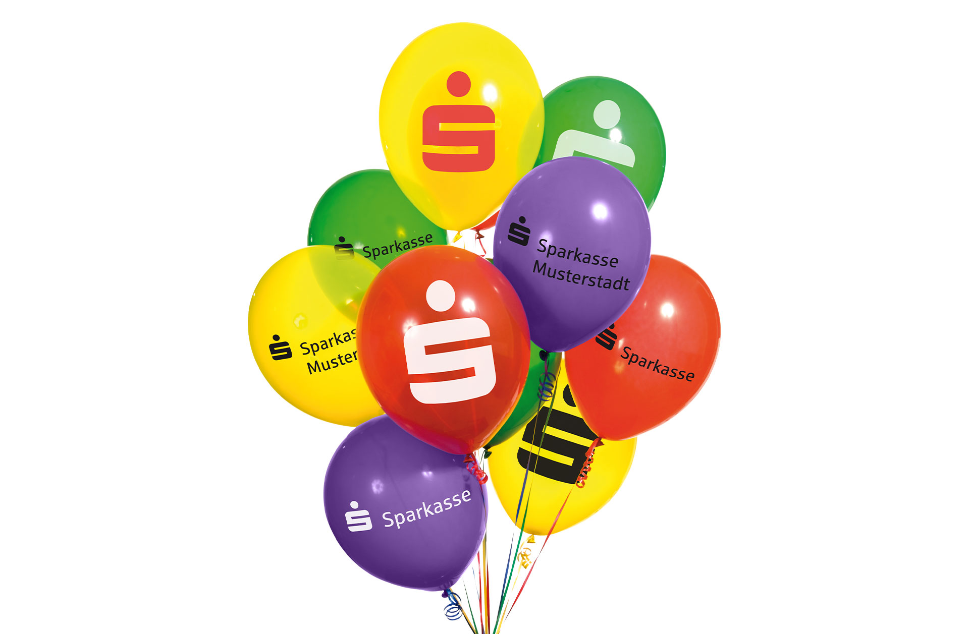 Luftballons mit Markenzeichen Sparkasse