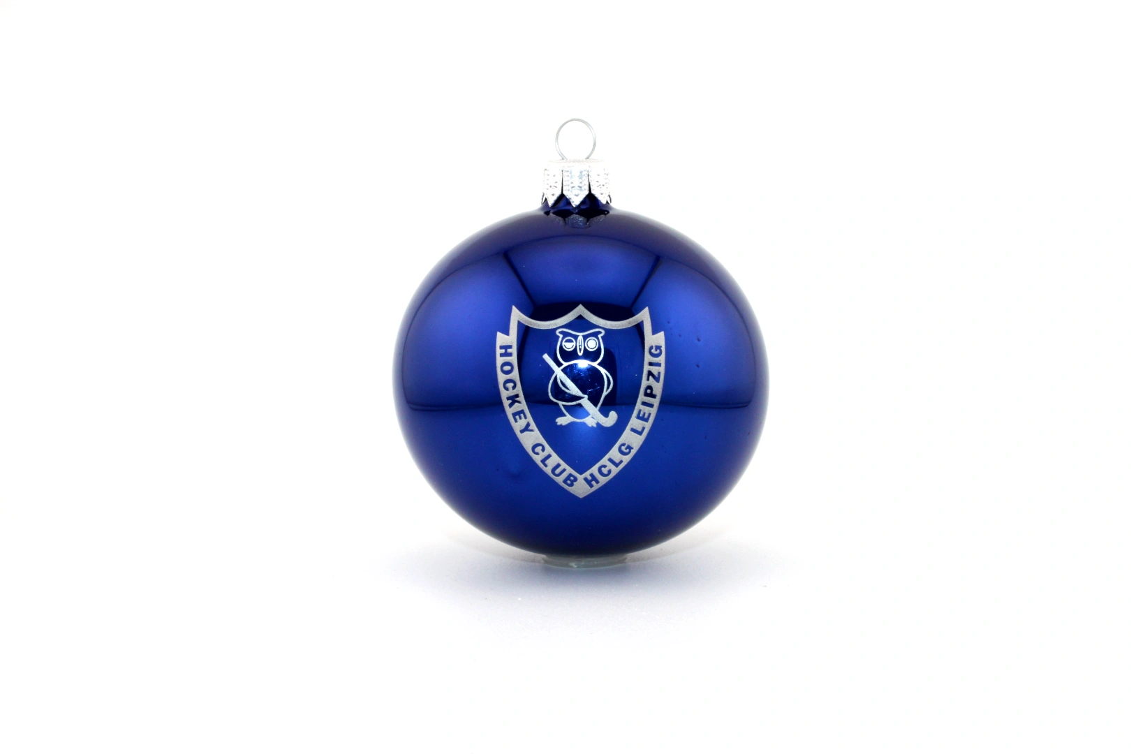 Weihnachtskugel mit logo “ blaue Kugel mit Hockey Leipzig Emblem