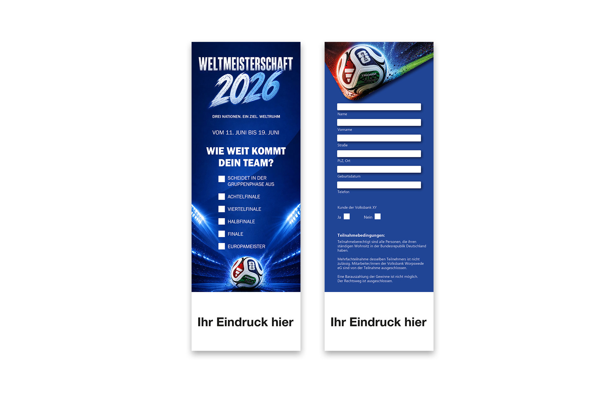 Fußball WM 2026 - Tippschein