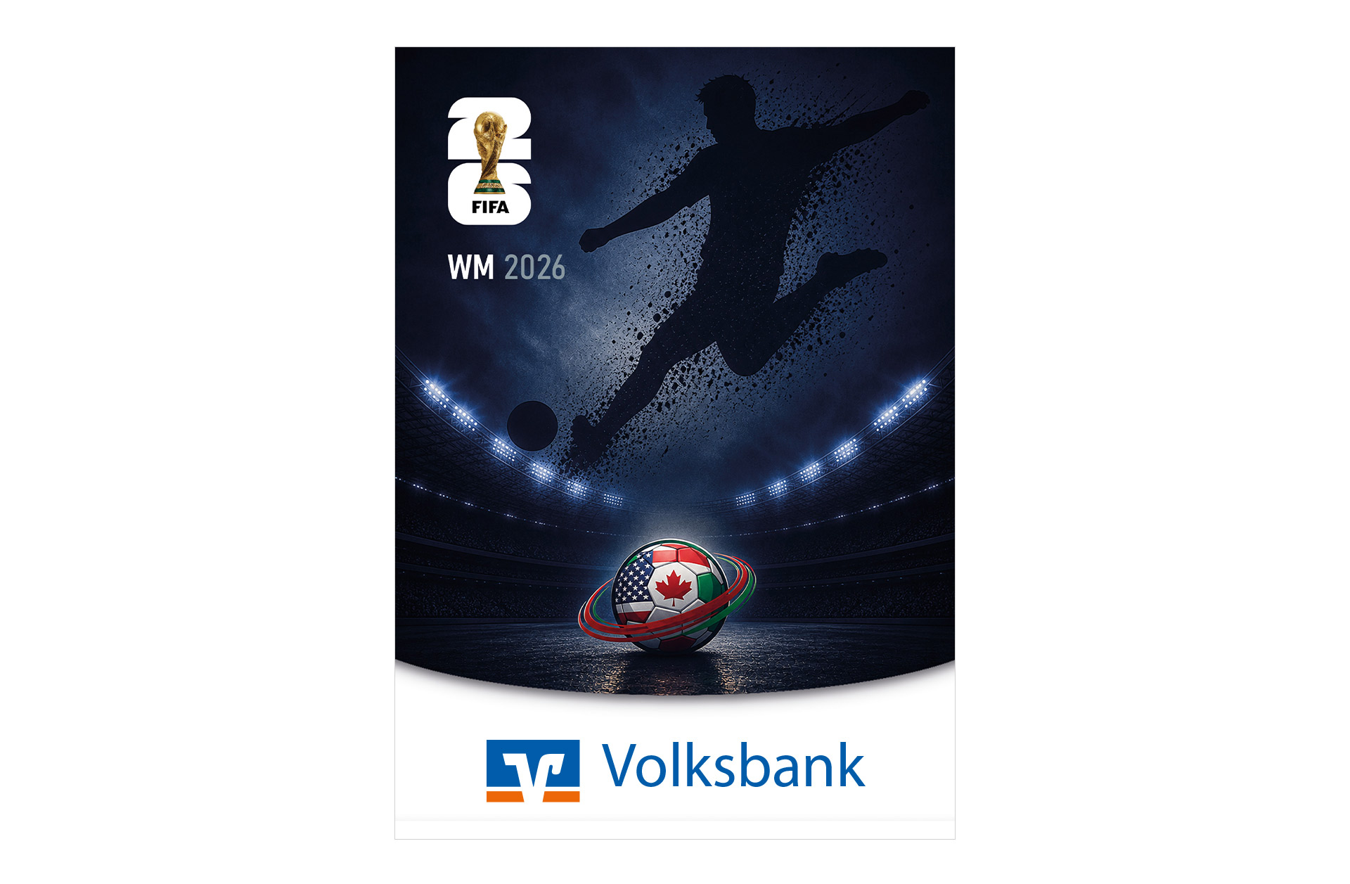 Fußball WM 2026 - Spielplan Faltblatt Volksbank