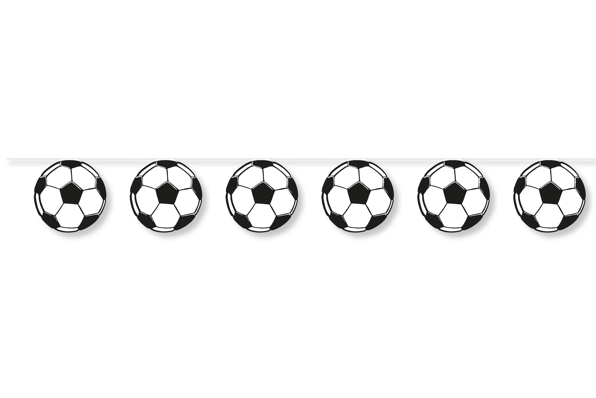 Fahnenkette 12 Fußbälle aus Karton