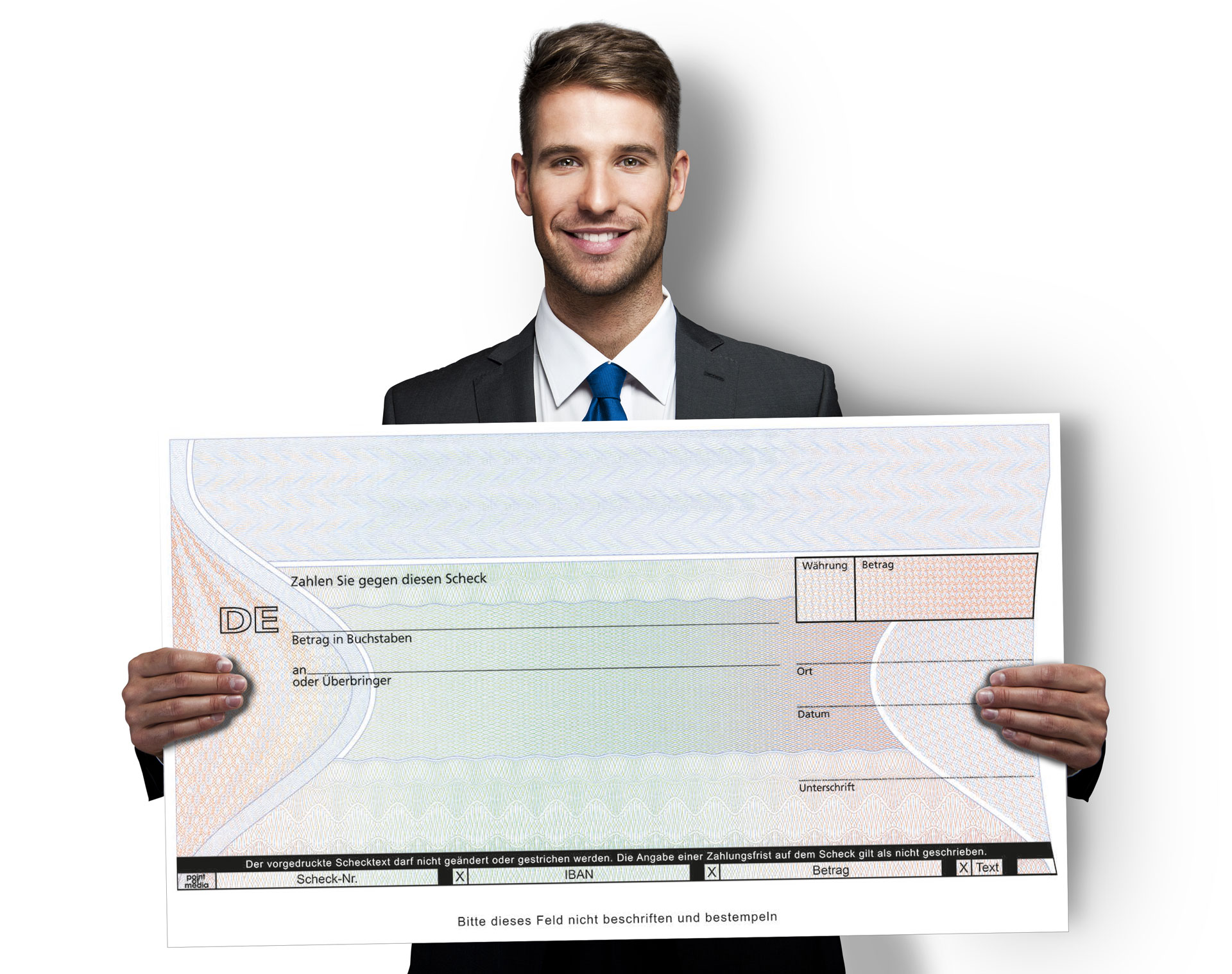 Spendenscheck mit Eindruck Spendenscheck mit Eindruck