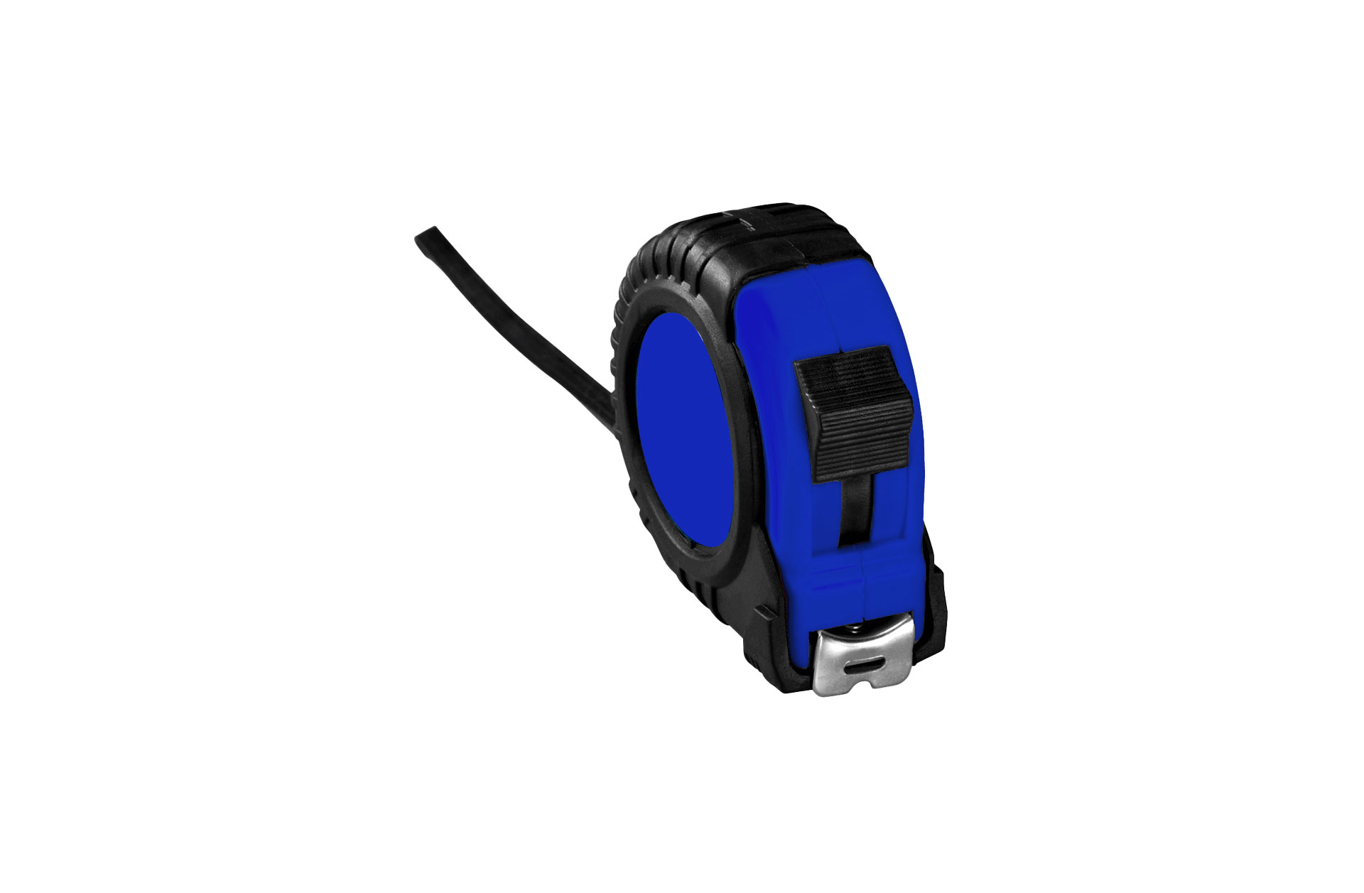 Rollbandmaß royalblau schräg von vorne ohne Logo Rollbandmaß royalblau schräg von vorne ohne Logo