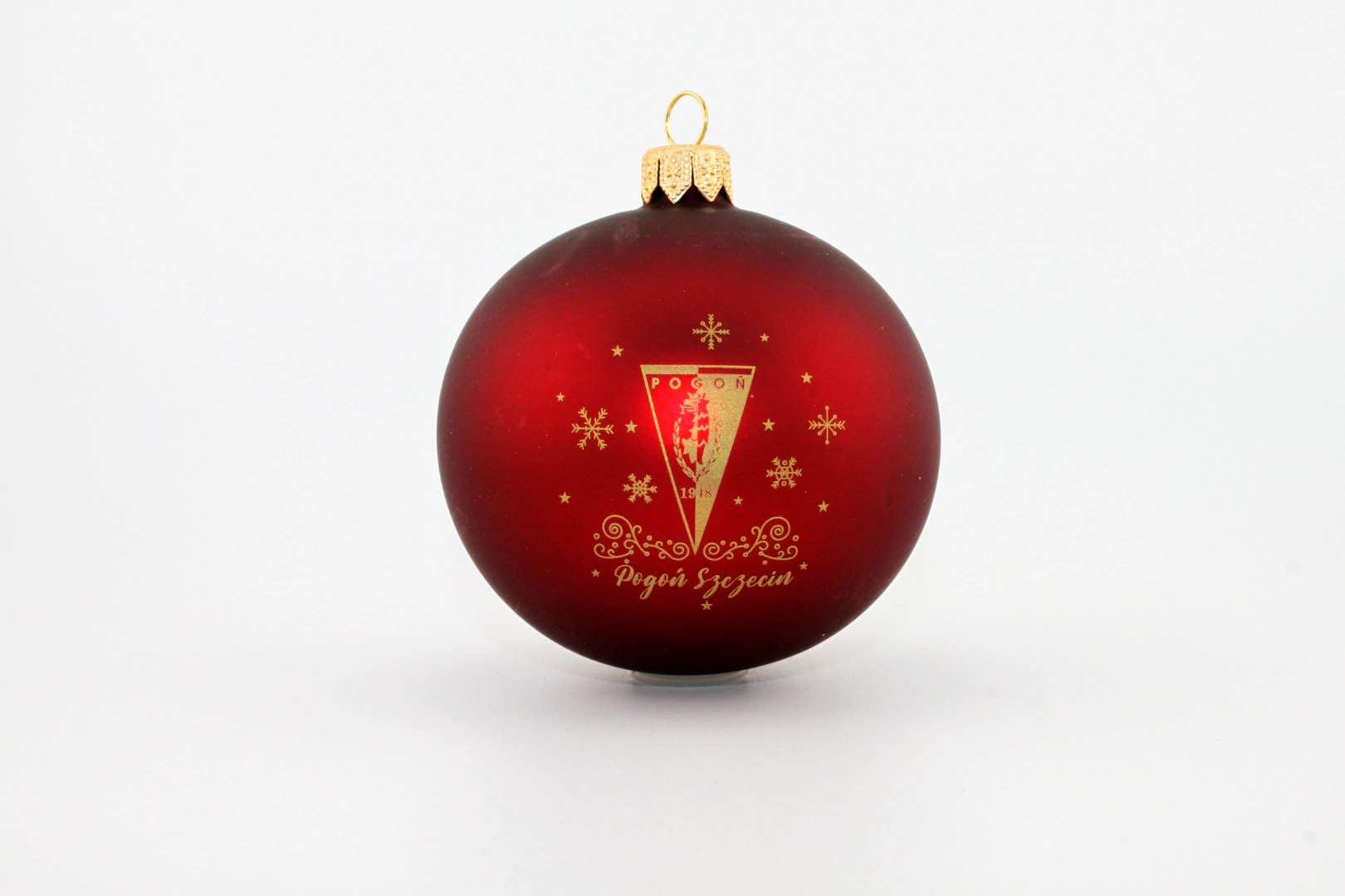 Individuelle weihnachtskugeln “ bordeauxrote Kugel mit POGON-Wappen