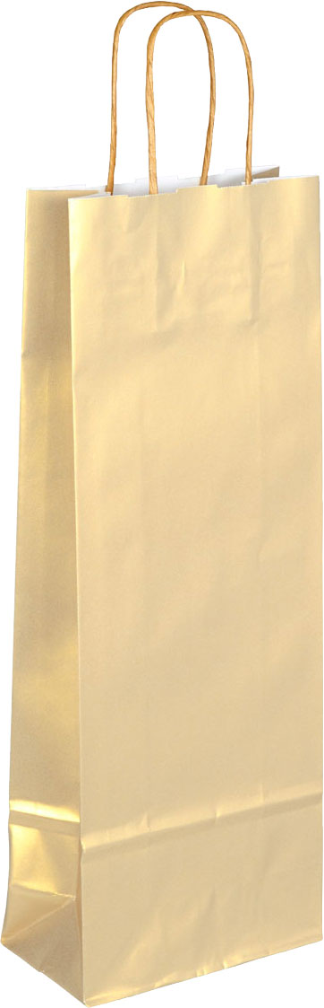 Bedruckte Tragetasche Flaschentasche gold