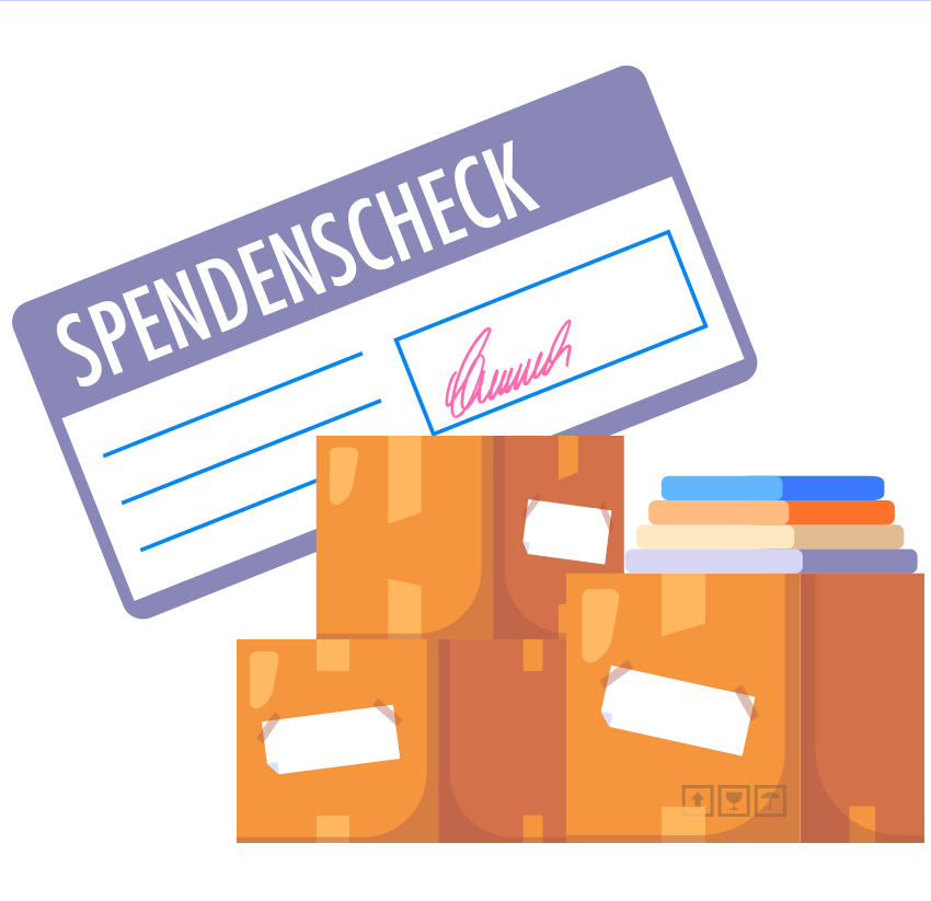 Bedruckte Spendenschecks Materialvielfalt Bedruckte Spendenschecks Materialvielfalt