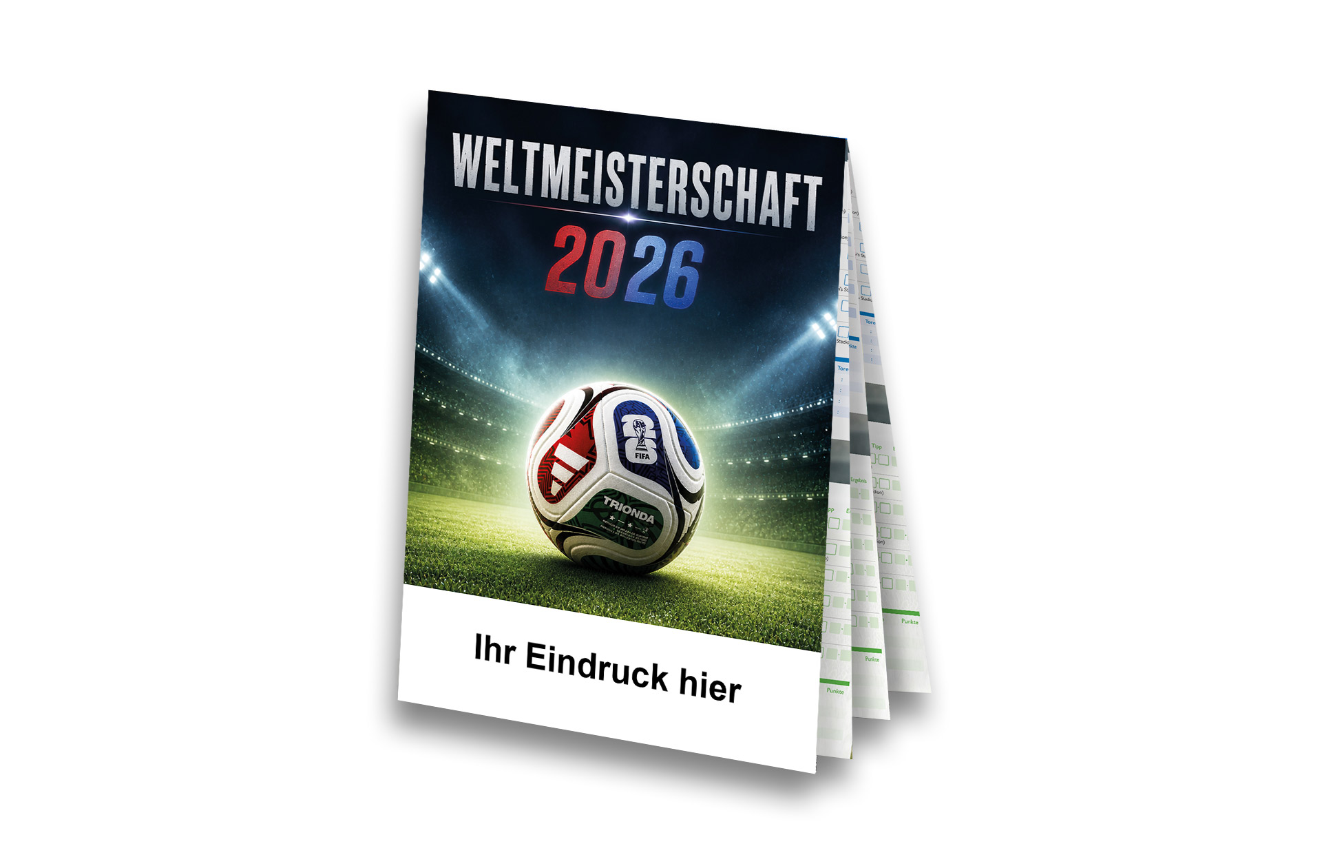 Fußball WM 2026 - Spielplan Faltblatt Volksbank