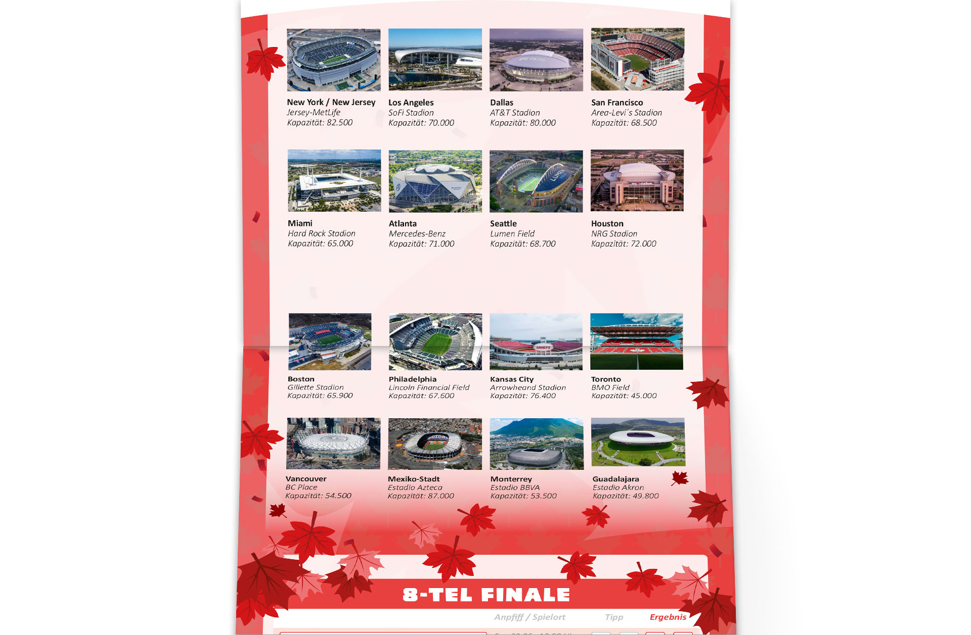 Fußball WM 2026 Spielplan Leporello Fußball WM 2026 Spielplan Leporello