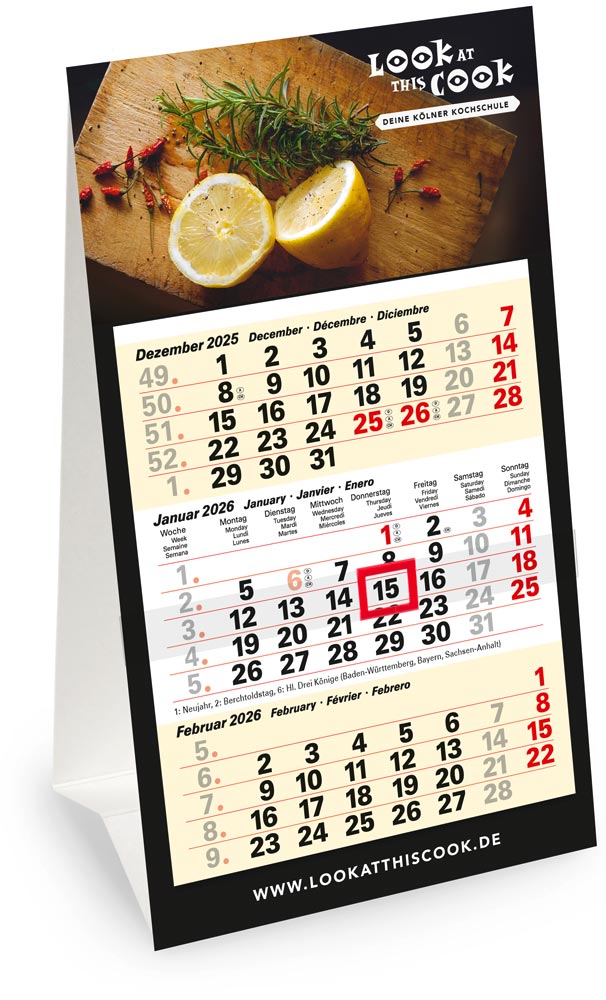 Tischkalender Table 3M Euro 4 Chamois