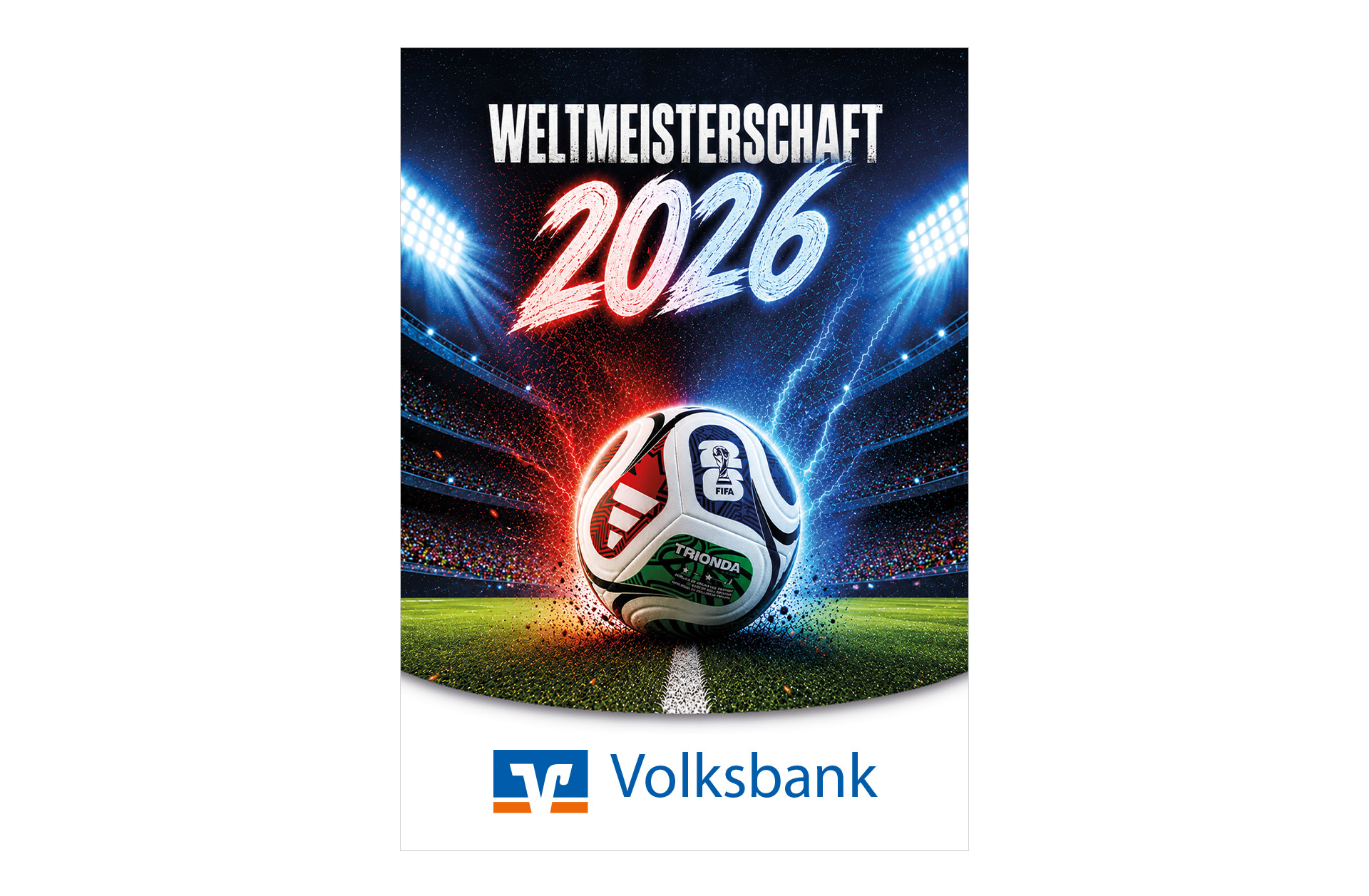 Fußball WM 2026 - Spielplan Faltblatt Volksbank