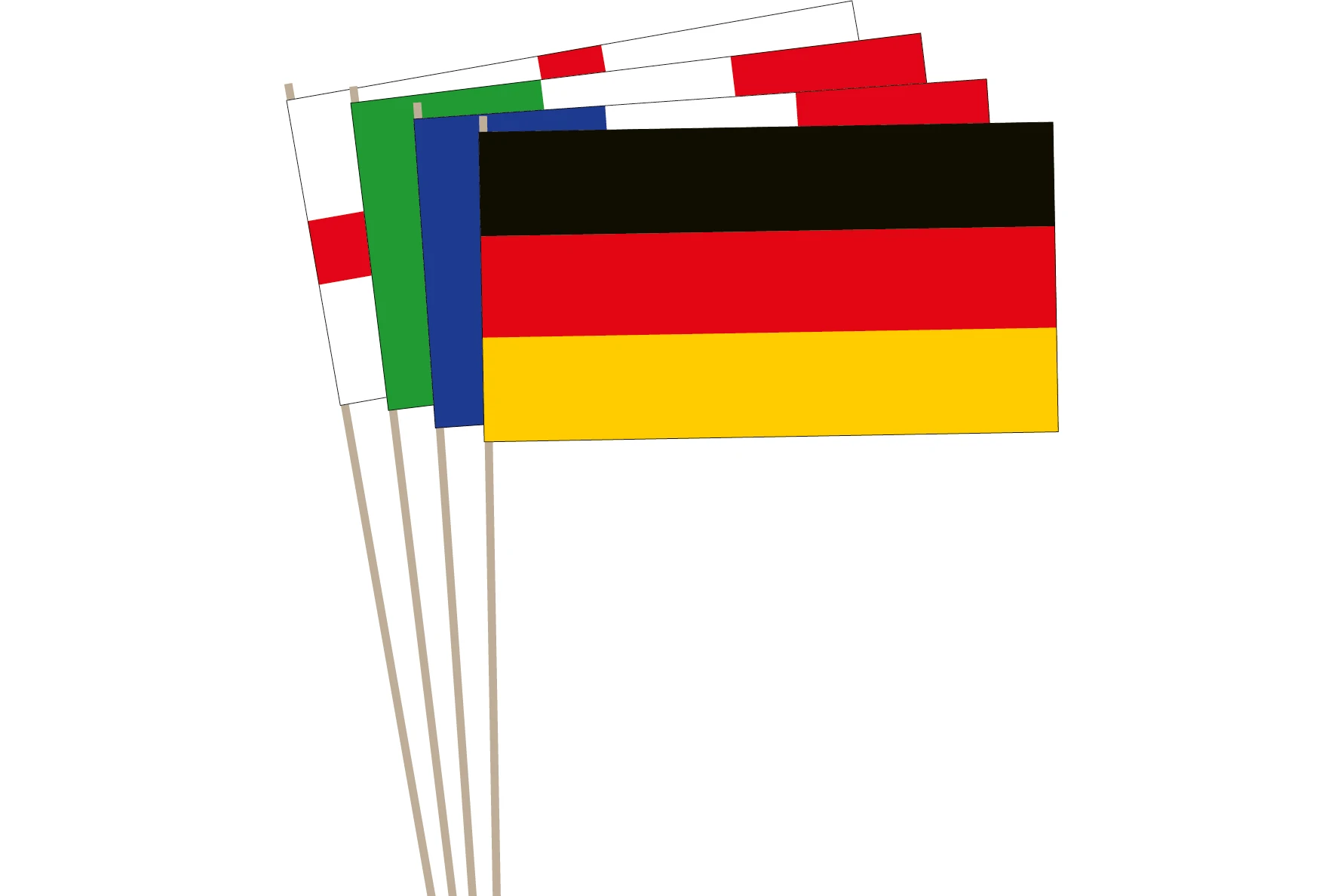 Fahnen-Set mit Holzstab Fahnen-Set