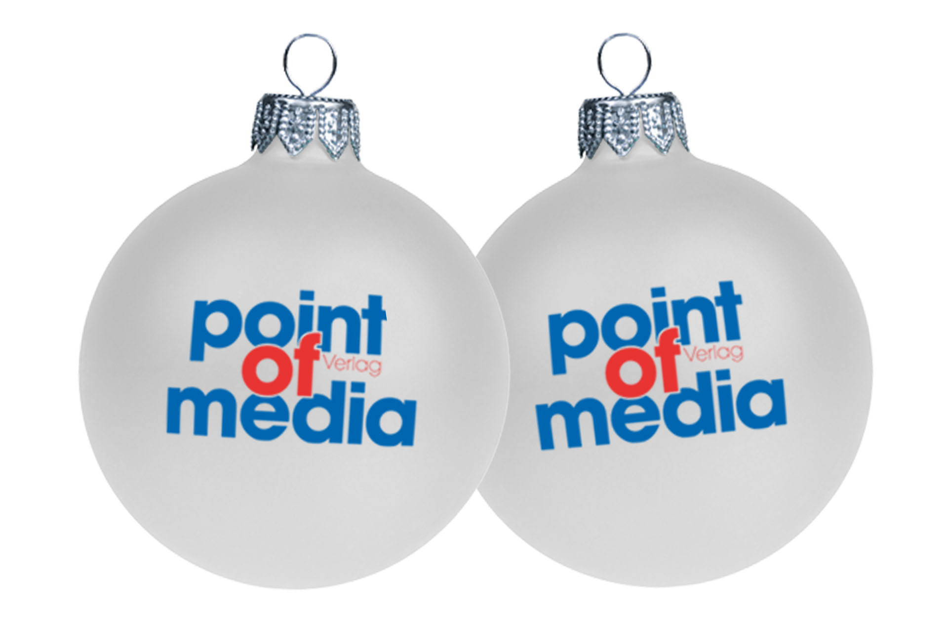 Bedruckte Weihnachtskugeln mit Logo | 2-seitig / 2-farbig